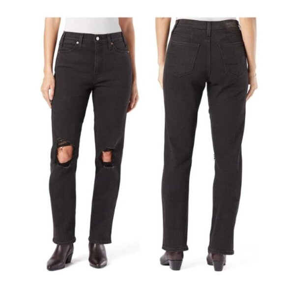 NWT Levi Strauss Signature Gold Women's Heritage High Rise Straight Black Jeans - Picture 1 of 13